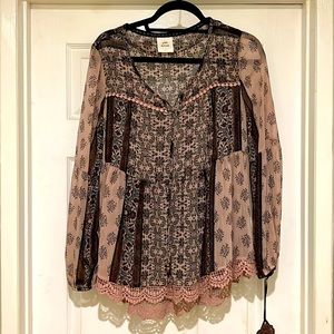 Flowy, Sheer, Decorative Blouse